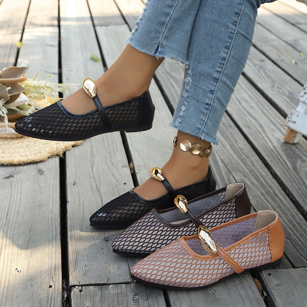 Mesh Strap Metal - Scarpe Basse da Donna in Rete
