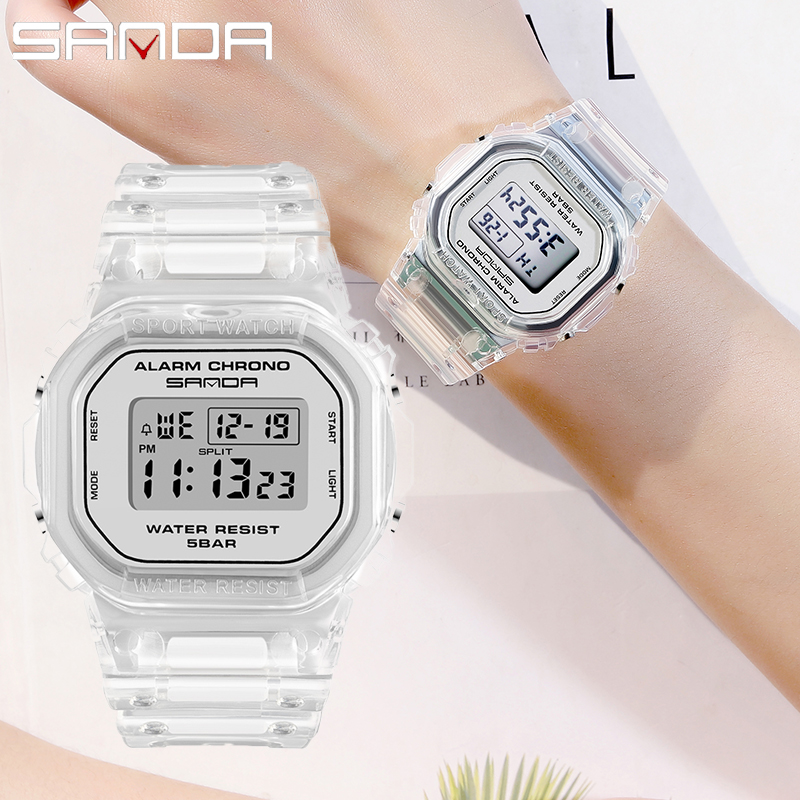 Rubber Strap Diver - SANDA Orologio sportivo di moda bianco